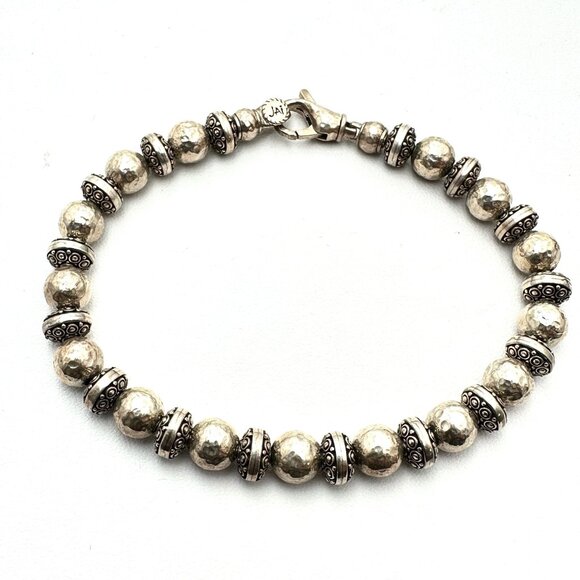 John Hardy JAI Sterling Silver Bead Bracelet 8 Inch 28 Grams - Picture 1 of 7